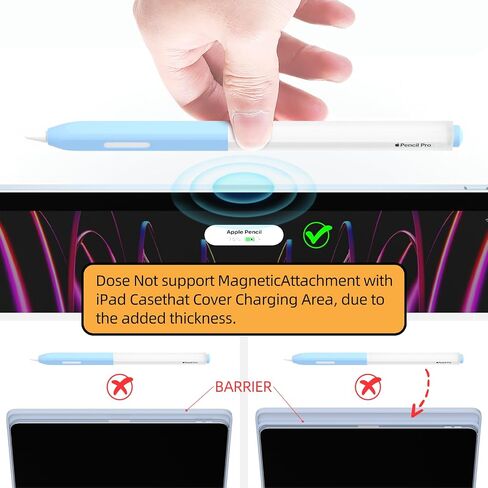 AZF Apple Pencil Pro Case Split Translucent Design Apple Pencil 2 / Pro Cover,Silicone Apple Pencil 2nd Generation Case Perfect Grip,Supports Wireless Charging and Double-tap (Gray) in Kuwait
