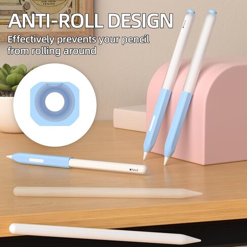 AZF Apple Pencil Pro Case Split Translucent Design Apple Pencil 2 / Pro Cover,Silicone Apple Pencil 2nd Generation Case Perfect Grip,Supports Wireless Charging and Double-tap (Gray) in Kuwait