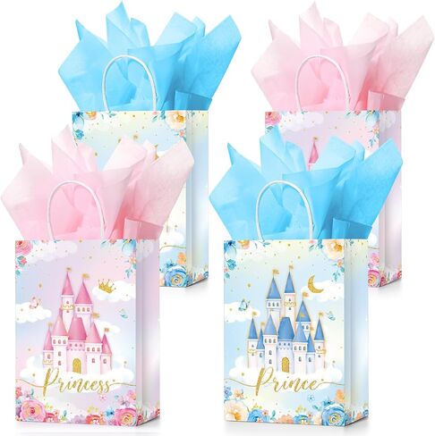 Sherr 30 Pcs Unicorn Party Favor Bags with Tissue Paper for Unicorn Party Supplies, Unicorn Gift Bag Unicorn Party Goody Treat Candy Bags for Unisex Party Favors Kids Baby Birthday Decorations in Saudi Arabia