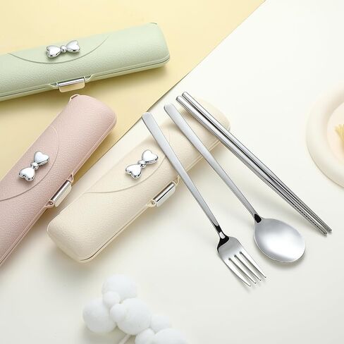 مجموعة فضية Devico Travel Silverware مع حالة ، أواني غداء محمولة تم تعيينها للعمل ، ومجموعة أدوات أدوات أدوات مقطوعة قابلة لإعادة الاستخدام ، و 18/8 من الفولاذ المقاوم للصدأ للفولاذ المقاوم للصدأ للكامنز ، وآمنة غسالة الصحون (الوردي) in Kuwait