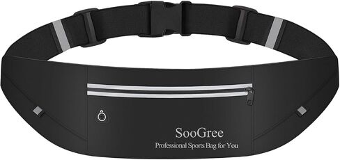 Men Women Grad Running Belt Fanny Pack ، Zipper مقاومة للماء حزمة الخصر ، حامل الهاتف الفائق الخفيف العاكس ، حقيبة حزام تمرين رياضية للركض على المشي في التخييم. in Kuwait