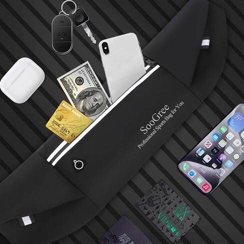 Men Women Grad Running Belt Fanny Pack ، Zipper مقاومة للماء حزمة الخصر ، حامل الهاتف الفائق الخفيف العاكس ، حقيبة حزام تمرين رياضية للركض على المشي في التخييم. in Kuwait