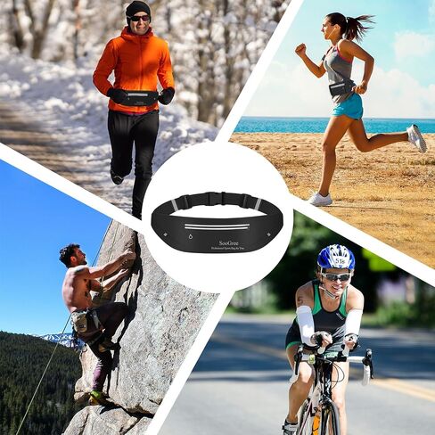 Men Women Grad Running Belt Fanny Pack ، Zipper مقاومة للماء حزمة الخصر ، حامل الهاتف الفائق الخفيف العاكس ، حقيبة حزام تمرين رياضية للركض على المشي في التخييم. in Kuwait