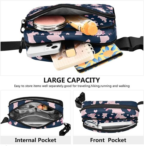 Fanny Pack Crossbody for Women & Men French Bulldog WaistPack with Adjustable Strap Pack Belt Bag Hip Bum Bag for Running Hiking Cycling Workout Traveling in Kuwait