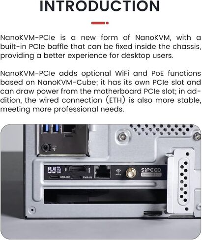 youyeetoo Sipeed NanoKVM PCIE Version - ATX PC Remote Control, RISC-V Nano KVM Over IP, DDR3 RISC-V Development Board, Linux, 1TOPS NPU (with WiFi+PoE) in Saudi Arabia