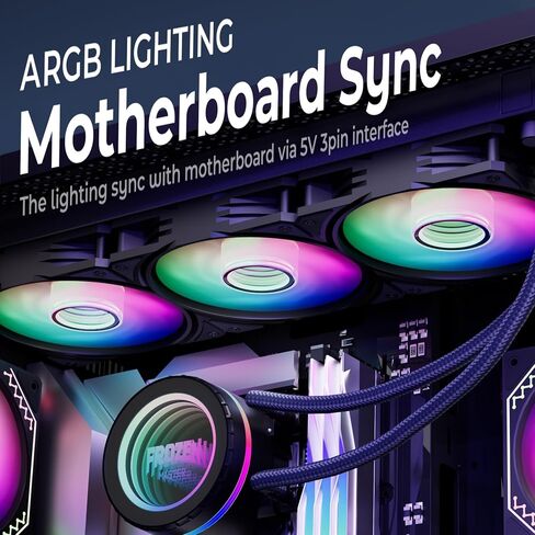 240 ARGB CPU AIO WATER COAND مع رادياتير 240 مم ، RGB & PWM المعجبين والمضخة ، مضخة التبريد السائل الكل في واحد 2300 دورة في الدقيقة ، AMD AM5 AM4 Intel LGA 1700/1200/115X دعم in Saudi Arabia