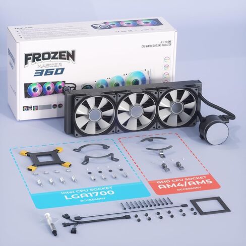 240 ARGB CPU AIO WATER COAND مع رادياتير 240 مم ، RGB & PWM المعجبين والمضخة ، مضخة التبريد السائل الكل في واحد 2300 دورة في الدقيقة ، AMD AM5 AM4 Intel LGA 1700/1200/115X دعم in Saudi Arabia