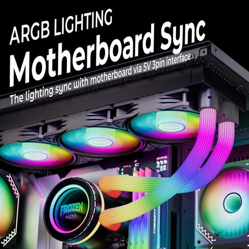 240 ARGB CPU AIO WATER COAND مع رادياتير 240 مم ، RGB & PWM المعجبين والمضخة ، مضخة التبريد السائل الكل في واحد 2300 دورة في الدقيقة ، AMD AM5 AM4 Intel LGA 1700/1200/115X دعم in Saudi Arabia