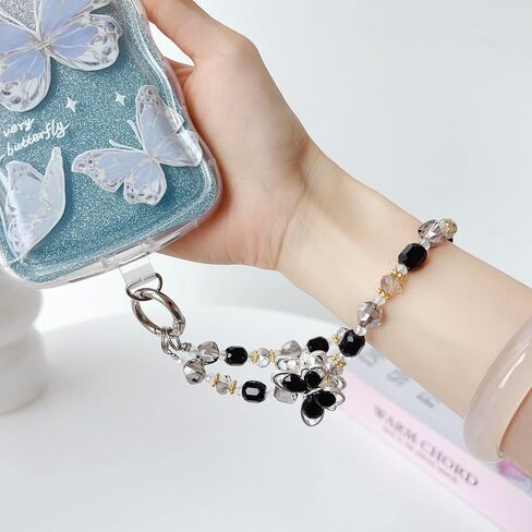 Beaded Phone Charm Sparkling Chain Wrist Strap Accessories,Fashion Women Bracelet Wristlet Strap With Tether Tab in Saudi Arabia