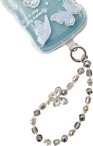 Beaded Phone Charm Sparkling Chain Wrist Strap Accessories,Fashion Women Bracelet Wristlet Strap With Tether Tab in Saudi Arabia