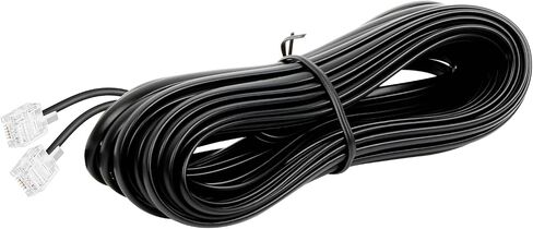RJ11 6P4C Phone Extension Cord, 1 Pack 26 Feet Phone Cord for Landline, Black Telephone Line Cord, RJ11 Extension Cable with Fax/Modem for Office or Home in Kuwait