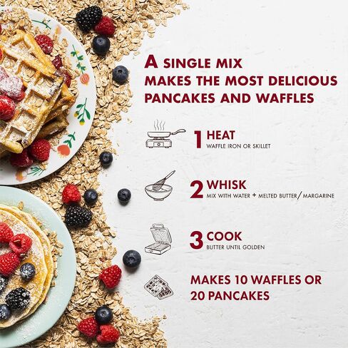 Classique Fare Belgian Waffle Mix - Makes Light and Crisp Waffles, Pancakes, Muffins & Crepes - Works with Waffle Maker - Fast and Fresh Breakfast Foods - 16 Oz Boxes (Pack of 3) in Saudi Arabia