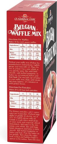 Classique Fare Belgian Waffle Mix - Makes Light and Crisp Waffles, Pancakes, Muffins & Crepes - Works with Waffle Maker - Fast and Fresh Breakfast Foods - 16 Oz Boxes (Pack of 3) in Saudi Arabia