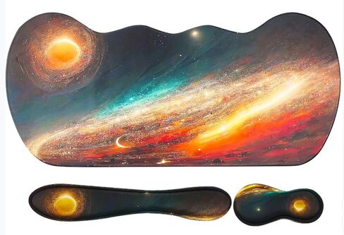 Keyboard Wrist Rest + Mouse Wrist Rest Pad,Ergonomic Durable Non-Slip Memory Foam Support for Office,Home,Gaming,Computer,Laptop,Easy Typing and Pain Relief,Starry Sky in Saudi Arabia