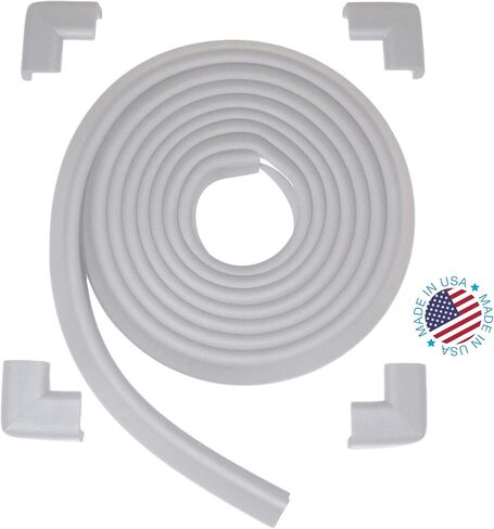 KidKusion Table Cushion | Made in USA | 12 Feet + 4 Corners | Black | Baby Proof Furniture Edge and Corner Guards in Kuwait