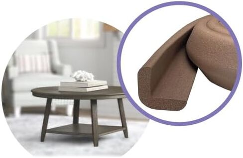 KidKusion Table Cushion | Made in USA | 12 Feet + 4 Corners | Black | Baby Proof Furniture Edge and Corner Guards in Kuwait