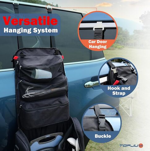 Camp Kitchen Organizer, Cooking Tools Storage Caddy Bag, Multi-Pockets, Paper Towel Holder, Portable Hanging Kitchen Caddy for Camping Utensils, Cookware & BBQ Essentials Bag Only in Kuwait