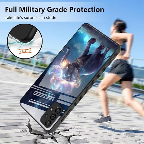 for Samsung Galaxy A53 5G Case with Screen Protector, Tempered Glass Back Shell Soft Silicone Bumper Shock Full Heavy Duty Protection for Samsung A53 5G Case 6.5 inch, Gilt Elephant in Kuwait