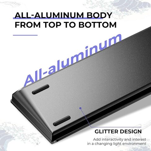 Hitime X XVX 60 ٪ مفاتيح مفتاح مع حزام ، لوحة مفاتيح ألعاب الألومنيوم السلكية H61 ، قابلة للتبديل الساخنة ، Kanagawa anime PBT Keycap in Kuwait