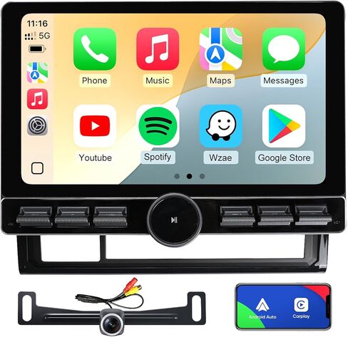 10 inch Car Stereo Dash Kit Replacement for Toyota Tacoma Radio Upgrade 2005-2015,QLED Touch Screen Head Unit w/Wired Wireless CarPlay Andriod Auto GPS Navigation 5GWiFi FM/AM Radio Knob (6G+128G) in Kuwait