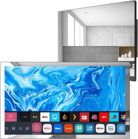 Soulaca 28 بوصة 4K UHD Smart Mirror Bathroom TV TV TVI WiFi Bluetooth مدمج في Alexa Smart TV Voice Control ATSC New New in Kuwait
