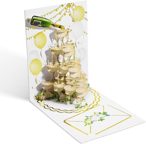 Airpark 3D Wedding Car Pop up Cards for Bride and Groom ، CARDAGE MR والسيدة و MRS WEDDAND CARD ، بطاقة تهانينا للأصدقاء والعائلة ، هدايا الزفاف للعروسين الجدد مع المغلف in Kuwait