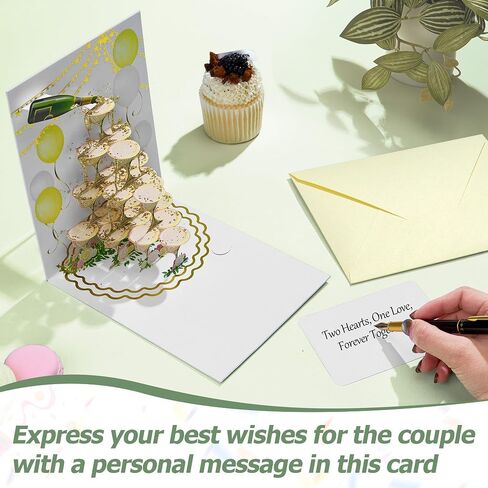 Airpark 3D Wedding Car Pop up Cards for Bride and Groom ، CARDAGE MR والسيدة و MRS WEDDAND CARD ، بطاقة تهانينا للأصدقاء والعائلة ، هدايا الزفاف للعروسين الجدد مع المغلف in Kuwait