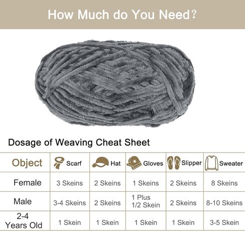 Harfington 2skeins مخملية خيوط تشنيل خيوط 2x100g/7.1oz 174 ياردة إجمالي طول #6 غزل بطانية ناعمة سوبر ضخمة للحياكة ، وشاح النسيج الساخن. in Kuwait