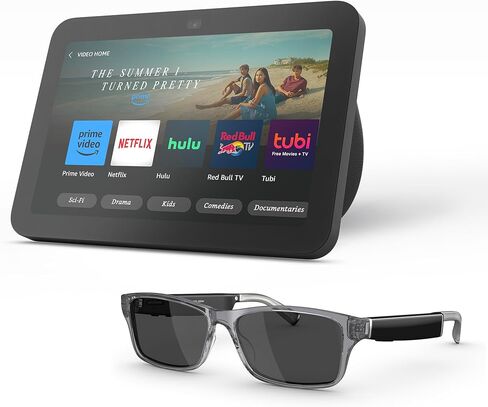 إطارات Amazon Echo (أحدث طراز) + Echo Show 8 (أحدث طراز) ، نظارات ذكية مع أليكسا ، إطارات مستطيل in Kuwait
