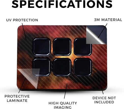 Carbon Fiber Skin Compatible with Elgato Stream Deck Mini - Spacial Overload - Premium 3M Vinyl Protective Wrap Decal - Easy to Apply | Made in The USA in Saudi Arabia
