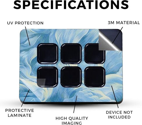 Carbon Fiber Skin Compatible with Elgato Stream Deck Mini - Spacial Overload - Premium 3M Vinyl Protective Wrap Decal - Easy to Apply | Made in The USA in Saudi Arabia