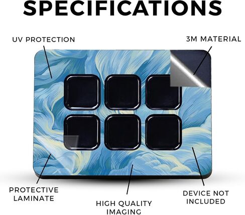 Carbon Fiber Skin Compatible with Elgato Stream Deck Mini - Spacial Overload - Premium 3M Vinyl Protective Wrap Decal - Easy to Apply | Made in The USA in Saudi Arabia