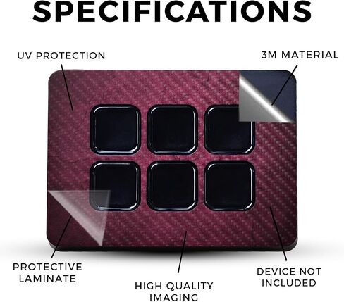 Carbon Fiber Skin Compatible with Elgato Stream Deck Mini - Spacial Overload - Premium 3M Vinyl Protective Wrap Decal - Easy to Apply | Made in The USA in Saudi Arabia