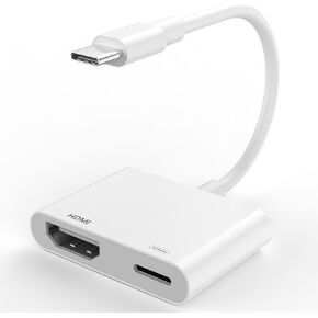 [MFi Certified] USB C to HDMI Adapter, USB Type C to Digital AV Adapter 4K Sync Screen Connector Cable Compatible for iPhone 16/16 Plus/16 Pro/16 Pro Max/15/15 Pro/15 Pro Max to HDTV Projector Monitor