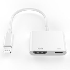 [Apple MFi Certified] Apple Lightning to HDMI Adapter for iPhone to TV, Lightning to Digital AV Adapter 4K Sync Screen Connector Compatible with iPhone 14 13 12 11 XS XR X 8 to HDTV Projector Monitor