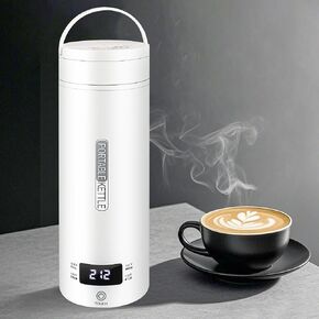 Travel Electric Kettle Portable Mini Kettle, 316 Stainless Steel 450ML Hot Water Boiler, 4 Temperature Control, LCD Display, Fast Boiling Water, Auto Shut-Off & Boil Dry Protection