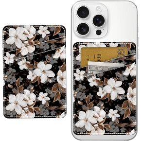 Phone Card Holder, Dual Pocket Leather Phone Wallet Adhesive Stick On, Cute Card Holder, Credit Card Holder for Phone Case Basketball Pattern