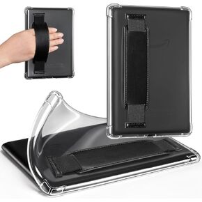 CoBak Clear Case for 6" E-Reader 2024 and 2022 (11th Generation) with Elastic Hand Strap - Ultra-Slim Soft TPU Transparent Cover, Lightweight & Durable Protection