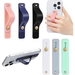 Phone Strap Grip, 6 Pcs Loop for Phone Case, 4-Inch Universal Silicone Phone Finger Strap Holder (6 Colors)