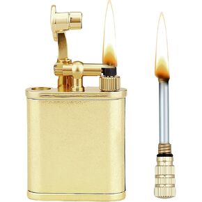 Vintage Trench Lighter, 2 in 1 Permanent Match, Cool Lighter-, Creative Auto Fire Starter, Unique Birthday Choice for Men Dad Husband (Fuel Not Included)