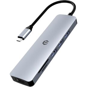 USB C HUB, TOTU 6 in 1 USB C Docking Station with 4K HDMI Output, USB 3.0 Up to 5Gpbs, SD&TF Card Slot, Compatible for Laptop and Other Type C Devices