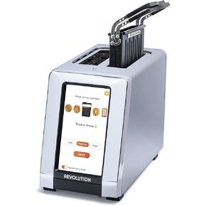 Revolution R180 Connect Smart Toaster + Toastie Press Bundle – Touchscreen, 2-Slice Wide Slot, InstaGLO Tech – Toast Bread, Bagels, Waffles, Muffins, Tortillas, Pastries – Stainless Steel