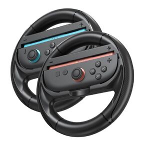 Innoaura NS2 عجلات التوجيه لـ J-Cons ، Switch Racing Wheels Grip Family Usevories لـ Mario Kart 8 Deluxe 2 Pack (Black)