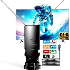 Rabbit Ears TV Antenna Indoor 4K Ready - Long Range Bunny Ears Digital Antenna for Smart TVs, Cable-Free Digital HD Channels, Compact Design with Strong Signal for Home & Car