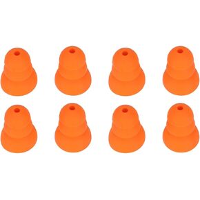 8pcs Orange Silicone Ear Tips Silicone Eartips Noise Reduction Replacement Earplugs for Se846 Se535 Se215 and Inner Hole 3.5mm Earbud