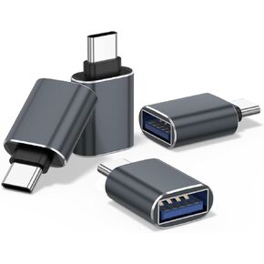 Meliya USB C to USB Adapter 4 Pack, USB C Male to USB 3.0 Female Adapter for MacBook Pro Air 2024, Microsoft Surface, iPad,Samsung Notebook, Dell XPS and More Type C Devices (SpaceGrey)