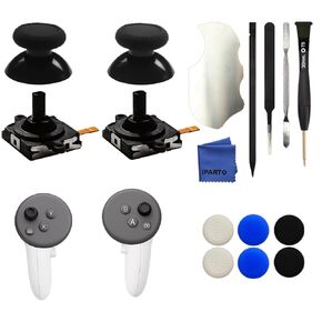 استبدال Iparto 2 Pack Backstick لـ Oculus Quest 3 / Quest 3S Controller Tharlog Stumbstick مع استبدال 2 Caps لـ Meta Quest 3 / Quest 3S (2 عصا التحكم + 2 قبعات)