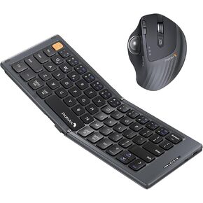 ProtoArc EM01 NL Trackball Mouse with XK04 Foldable Compact Keyboard Gray