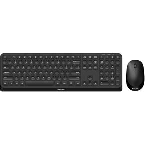PHILIPS Professional Wireless Keyboard and Mouse Combo - 2.4 Ghz Unifying USB-Receiver,Ergonomics Mouse & Keyboard Wireless Combo with Quiet Design,Standard-Layout Keyboards for PC,Laptop,Pad