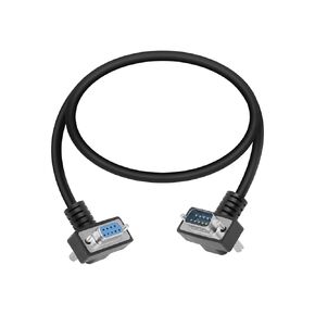 RS232 Serial Cable, 90 Degree DB9 Male to Female 9 Pin Straight Through Extension Cable for Data Access (1.6FT)